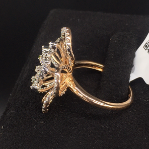 แหวนทองรูปดอกไม้14K ประดับเพชรเป็นประกายสไตล์คลาสสิกสวยงามสำหรับงานเฉลิมฉลองความเย้ายวนใจในชีวิตประจำวันความชัดเจนของเพชร - Product Image 3