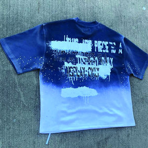 Camiseta de Felpa con Logotipo Personalizado del Fabricante, Lavado Ácido, 100% Algodón, Transpirable, de Secado Rápido, Doble Color, Corte Holgado - Product Image 2