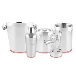 Juego de barras de 5 piezas Premium Diseño elegante clásico Acabado de cobre inferior Material de metal de acero inoxidable - Product Image 1