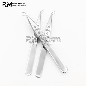 RMI Produit de qualité supérieure 45 degrés Point en acier inoxydable Silver Shin Eyelash Heart Design Grip - Product Image 3