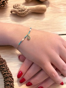 Pulsera Envolvente de Acero Inoxidable con Imitación de Perlas y Circonitas DAFNI BIG PAZAR - Regalo de Moda de Estambul - Product Image 5