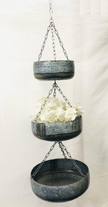 Maceta colgante de metal galvanizado rústico para decoración del hogar en interiores y exteriores - Product Image 2