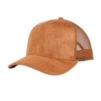 Gorras Trucker de Malla Personalizadas al por Mayor OEM con Parche de Cuero y Logotipo, Gorras Trucker de Malla de 6 Paneles con Bordado y Estampado Personalizados