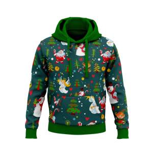 Sudaderas con Capucha Verde Oscuro, Personalizadas con Relieve, de Alta Calidad, 100% Algodón, Talla Grande para Hombre, Sudadera con Capucha con Relieve 3D - Product Image 2