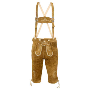 Bavarois Oktoberfest hommes traditionnel allemand genouillère longue Lederhosen haute qualité en cuir véritable Festivals - Product Image 2