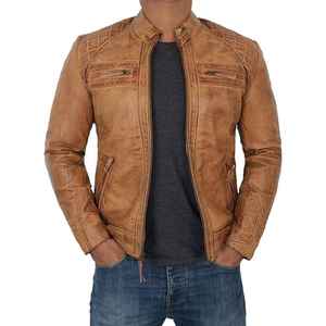 Chaquetas de cuero personalizadas de alta calidad para hombre Chaquetas de cuero de vaca originales para hombre Precio al por mayor de fábrica Chaqueta duradera para hombre - Product Image 1