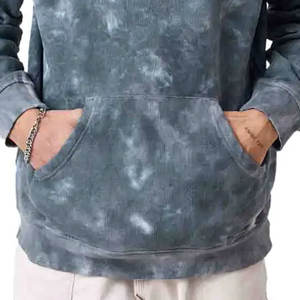 Custom High Quality 100% Cotton Wholesale Screen Printed Short Hoodie Splash Painting Men's Hoodie - Product Image 6