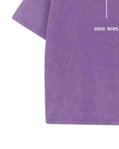 Manufacturer Custom Oversized Washed Cotton <b>TShirt</b> Lavender <b>Purple</b> Religious Cross Print Men Streetwear Vintage Look Casual Tee - Product Image 4