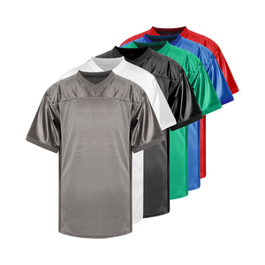 Camiseta de Entrenamiento de Fútbol Americano Personalizada Premium, Corta, Gris, de Malla, Transpirable, Ligera y Antibacteriana - Product Image 2