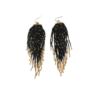 New Orleans Fleur De Lis Seed Bead Gameday Beaded Earrings-Accesorios elegantes para fanáticos - Product Image 3
