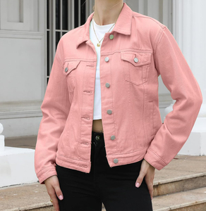 Veste en jean pour femmes sur mesure, légère, facile à porter, top tendance, respirante, vente chaude veste en jean pour femmes avec fabrication sur mesure - Product Image 3