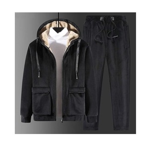 Ensemble de survêtement en molleton en gros pour hommes, vêtements de sport d'hiver, ensemble de survêtement 100% coton, sweat à capuche - Product Image 6