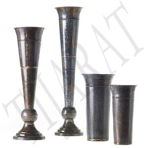 Antique Decoration Floor <b>Vases</b> Wholesale Gold bar Home Decoration Table Floor Decorative Pattern Metal <b>Vase</b> Black Nickel - Product Image 1