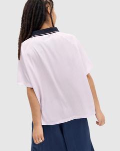 T-shirt de football 100 % polyester pour femme – Col rond, manches courtes, imprimé logo sur le devant, coupe ample, été, écologique - Product Image 2