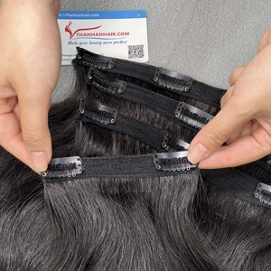 Clip dans les extensions de cheveux humains Clip non traité dans l'extension de cheveux 100% cheveux humains - Product Image 4