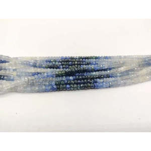 Perles Rondelles Facettées Ombrées en Saphir Bleu 4-5mm Naturelles Taille Brillante Polies pour la Fabrication de Bijoux - Product Image 2