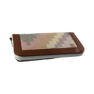 Pochette cousue à la main en coton tissé à la main Dhurry/Kelim imprimé plusieurs poches fermeture à glissière 11x21cm sac multicolore - Product Image 1