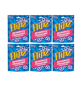 Venta al por mayor de Pretzels Flipz con sabor a tarta de queso de fresa, 90g, 16.1g de grasa saturada por 100g, para una textura cremosa y llena, Global - Product Image 1