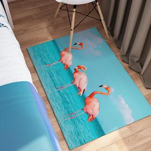 Tapis à trois flamants roses, tapis à flamants roses, tapis tendance, tapis imprimé, tapis fin non tissé - Product Image 5