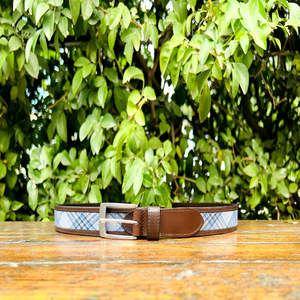 Ceinture en cuir véritable à carreaux Gaucho, boucle à ardillon argentée, couture de qualité supérieure, fabrication artisanale, largeur de 35 mm, couleur et taille personnalisables - Product Image 4