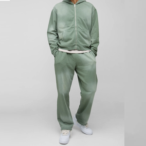 Meilleur matériau survêtements lavés à l'acide Top fabricant taux d'usine motif solide printemps saison haut parfait! - Product Image 4