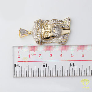 Micro pavé diamante cabeza de león colgante Bling Lion Charm Hip Hop estilo declaración joyería con Iced Lion Plating - Product Image 5