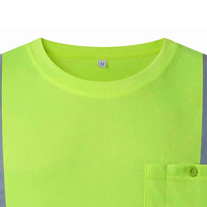 2025 personnalisé haute visibilité rond équipage col en V à manches courtes T-Shirt de sécurité haute visibilité travail vêtements de sécurité - Product Image 4