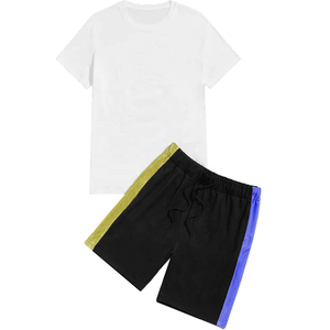 Meilleure qualité hommes été 2 pièces ensemble short manches t-shirts survêtement ensembles pour hommes entraînement personnalisé sport Jogging porter - Product Image 5