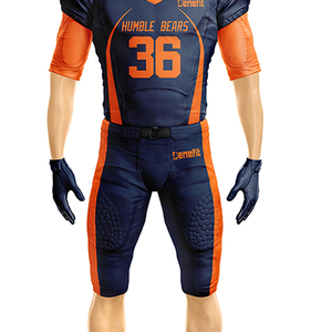 Haut d'équipe numéroté en maillot de football américain en polyester 100% avec caractéristique respirante à manches courtes - Product Image 5