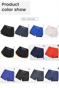 Pantalones cortos deportivos ligeros de verano para hombre, pantalones de playa de malla de secado rápido con función de entrenamiento de compresión, patrón sólido - Product Image 5