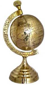 Globo terráqueo náutico de latón hecho a mano, mapa del mundo de metal del fabricante indio, técnica de fundición - Product Image 5