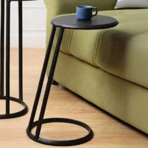 <b>Black</b> Finished Casting Aluminum With Wooden Top Luxury Sofa <b>Side</b> <b>Table</b> or Coffee <b>Table</b> for Living Room Office - Product Image 2