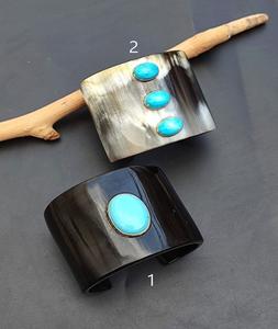 Wholesale Best Quality Romantic Buffalo Horn Cuff Bangle Set Fashion Imitation Pearl Jewelry for <b>Wedding</b> at Price From India - Product Image 1