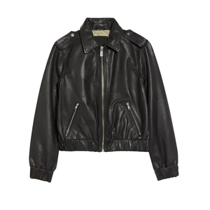 Veste en cuir de mouton véritable pour femmes élégantes haut de gamme Classic Moto Heritage avec col montant et apparence mince et élégante - Product Image 5