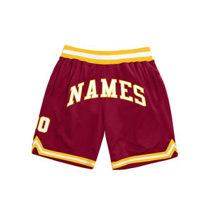 Top Trending 2024 OEM Custom Mesh Shorts Negro Oro Rojo Auténtico Throwback Hombres Pantalones cortos de baloncesto Jogger - Product Image 5