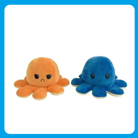 2024 vente chaude réversible poulpe peluche jouet doux personnalisé PP coton pour enfants adultes multicolore mignon petite taille cadeau