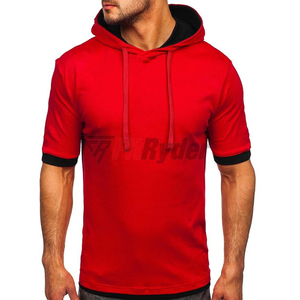 T-shirts à capuche pour hommes 100% haute qualité, couleur et taille personnalisées, tricotés, dernier design 2024, séchage rapide et respirants, vente en gros OEM - Product Image 1