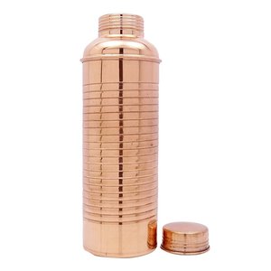 Bouteille d'eau isotherme en cuivre imprimée de fleurs bleues et roses, écologique, anti-corrosion, pour boire directement de l'eau bouillante - Product Image 4