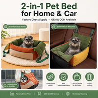 Siège de voiture portable pour animaux de compagnie, sac de transport pour chien, lit pour animaux de compagnie lavable avec sangles de sécurité pour petits chiens et chats, fournisseur OEM ODM