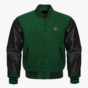 Veste de baseball en cuir Vigour, veste universitaire, broderie en chenille personnalisée pour hommes, veste décontractée tissée d'hiver - Product Image 4