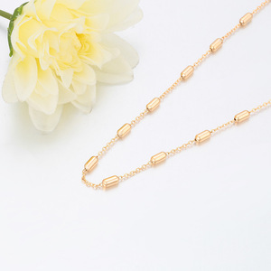 Cadena de Cobre de Alta Calidad con Cuentas de 3*5mm, Cadena de Bolas Doradas para Suéter, Joyería DIY para Collar - Product Image 2