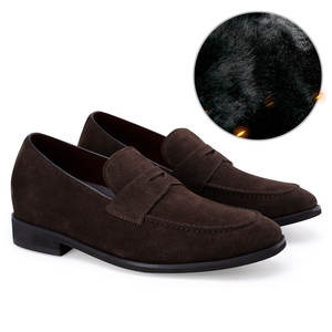 Zapatos con elevador para hombre Zapatos con elevador Mocasín Penny de cuero de ante marrón <span class=keywords><strong>6</strong></span> CM/2,36 pulgadas más alto - Product Image 3