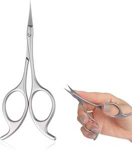 Ciseaux à ongles en acier inoxydable, à lame droite et courbée, pour sourcils, cuticules, maquillage et manucure, pour nail art - Product Image 1