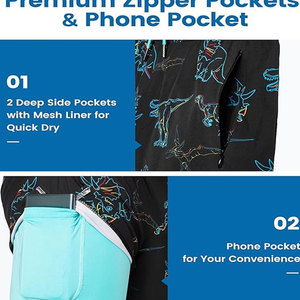 กางเกงชายหาดลำลองแบบสั่งทำพิเศษสำหรับผู้ชาย แห้งเร็ว ผ้าฝ้าย 100% ชุดว่ายน้ำแบบมีเชือกผูกเอวกลาง - Product Image 3