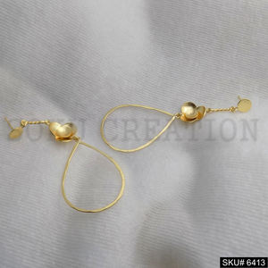 Pendientes colgantes y gota de LÁGRIMA DE FLOR DE DECLARACIÓN chapados en oro hechos a mano SKU6413 accesorio de moda - Product Image 2