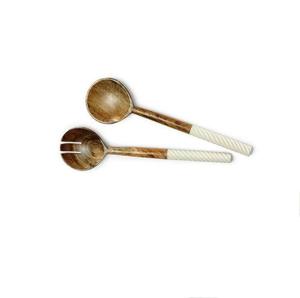 ชุดเครื่องมือสลัดไม้5ชิ้นที่ไม่เหมือนใครทำด้วยมือเครื่องครัวมีช้อนไม้2อันสำหรับทำอาหารช้อนไม้สำหรับใช้ในครัว - Product Image 4