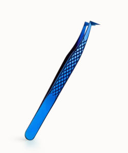Pince à épiler incurvée Extension de cils Or Diamant Isolation précise Volume Pince à épiler Extensions de cils couleur plasma bleu - Product Image 2