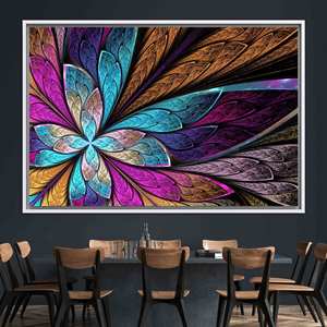 Toile imprimée à plat : Art mural Fractal Flower Boho Butterfly, TOILE ENCADRÉE BLANCHE - Product Image 1