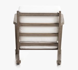 Ramlan Solid Teak Wood Rocking Chair Simple Rustic Design with Thick Gray Cushions for Bedroom or Apartment - Product Image 5