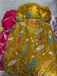 Tissu Fendy brodé au toucher doux, vêtements de mariage, multi-usages, imperméable, respirant, antistatique, perles florales, tissu de travail - Product Image 4